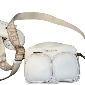 Mk cream crossbody bag